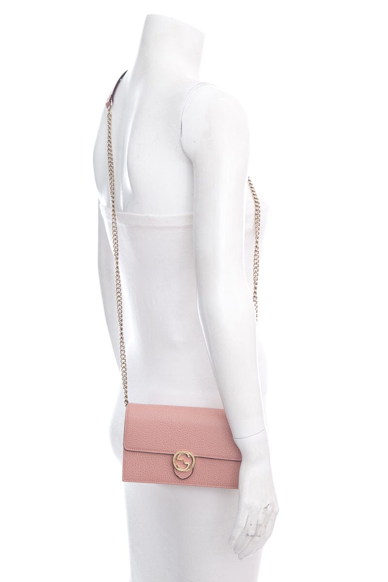 Gucci Interlocking G Pink Leather Handbag