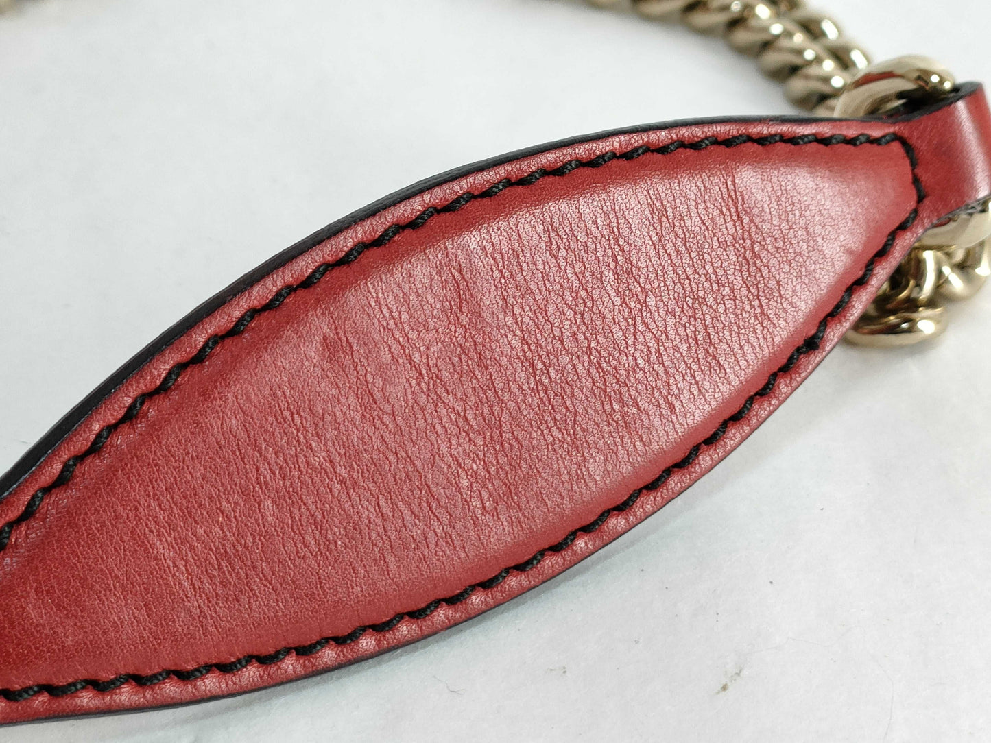 Gucci Emily Chain Flap Bag Leather Red Leather Shoulder Bag Bag ( )