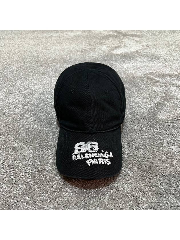 Luxury Balenciaga Trending 2026 Hand Draw BB Icon Ball Cap Black