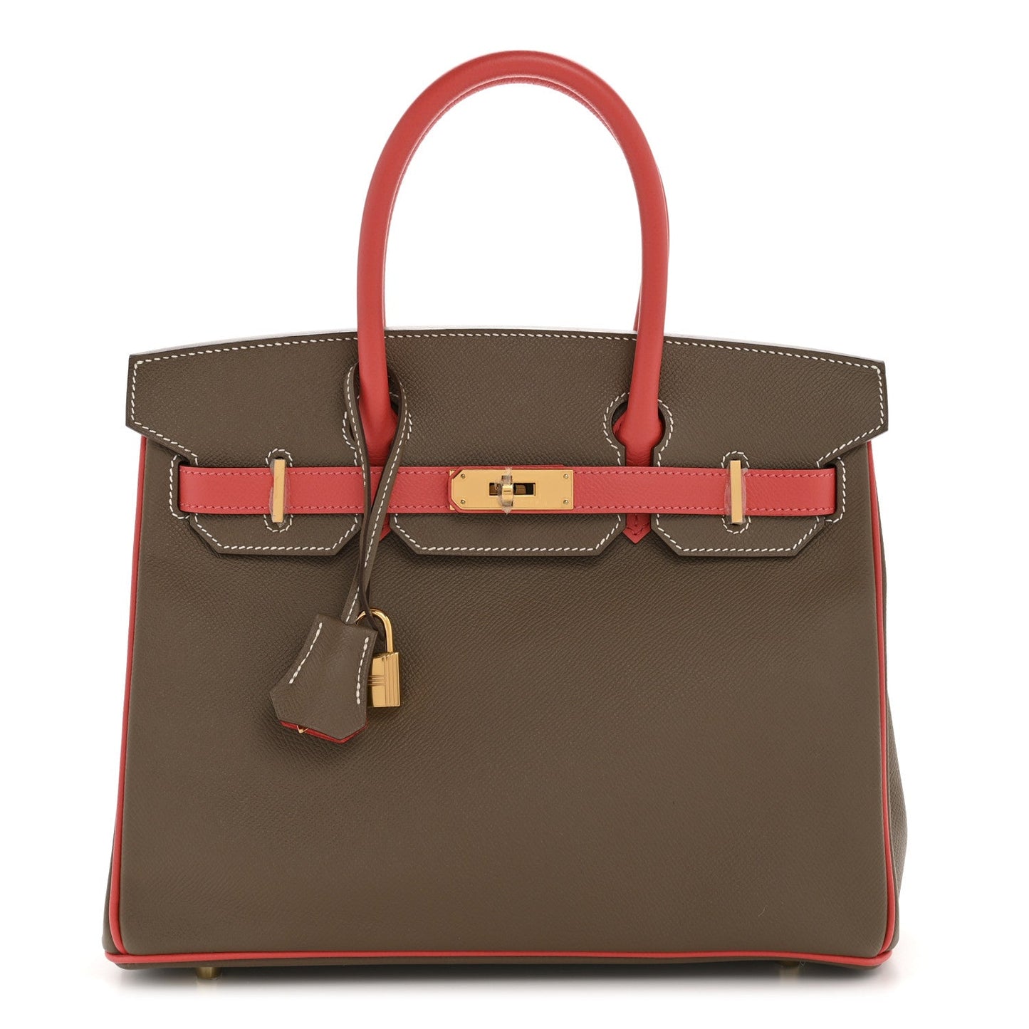 Hermes Epsom Horseshoe Birkin 30 Etoupe Rose Jaipur