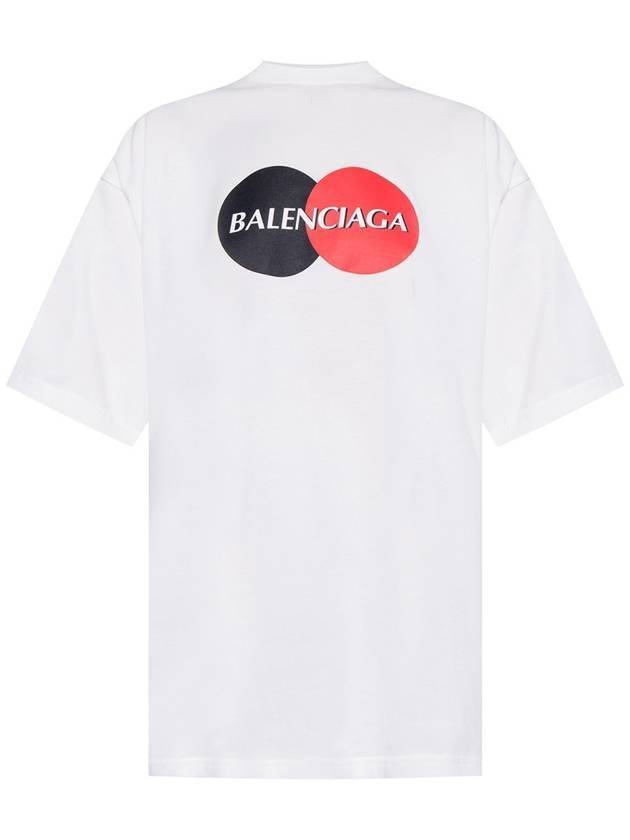 Luxury Balenciaga Trending 2026 Logo Print Oversized Short Sleeve T-Shirt White