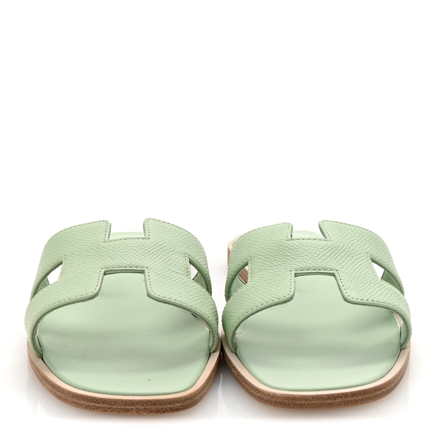 Hermes Epsom Oran Sandals 35 Vert Jade
