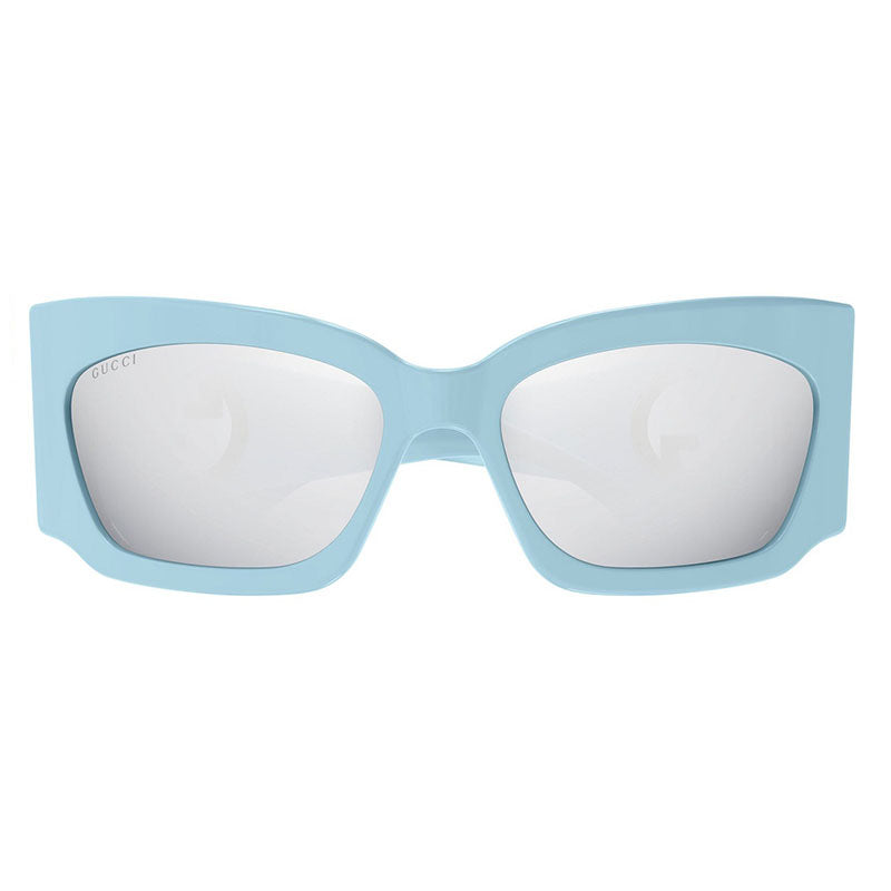 Gucci Sunglasses Geometric Full Rim, Black Frame and Grey Lens GG1412S001
