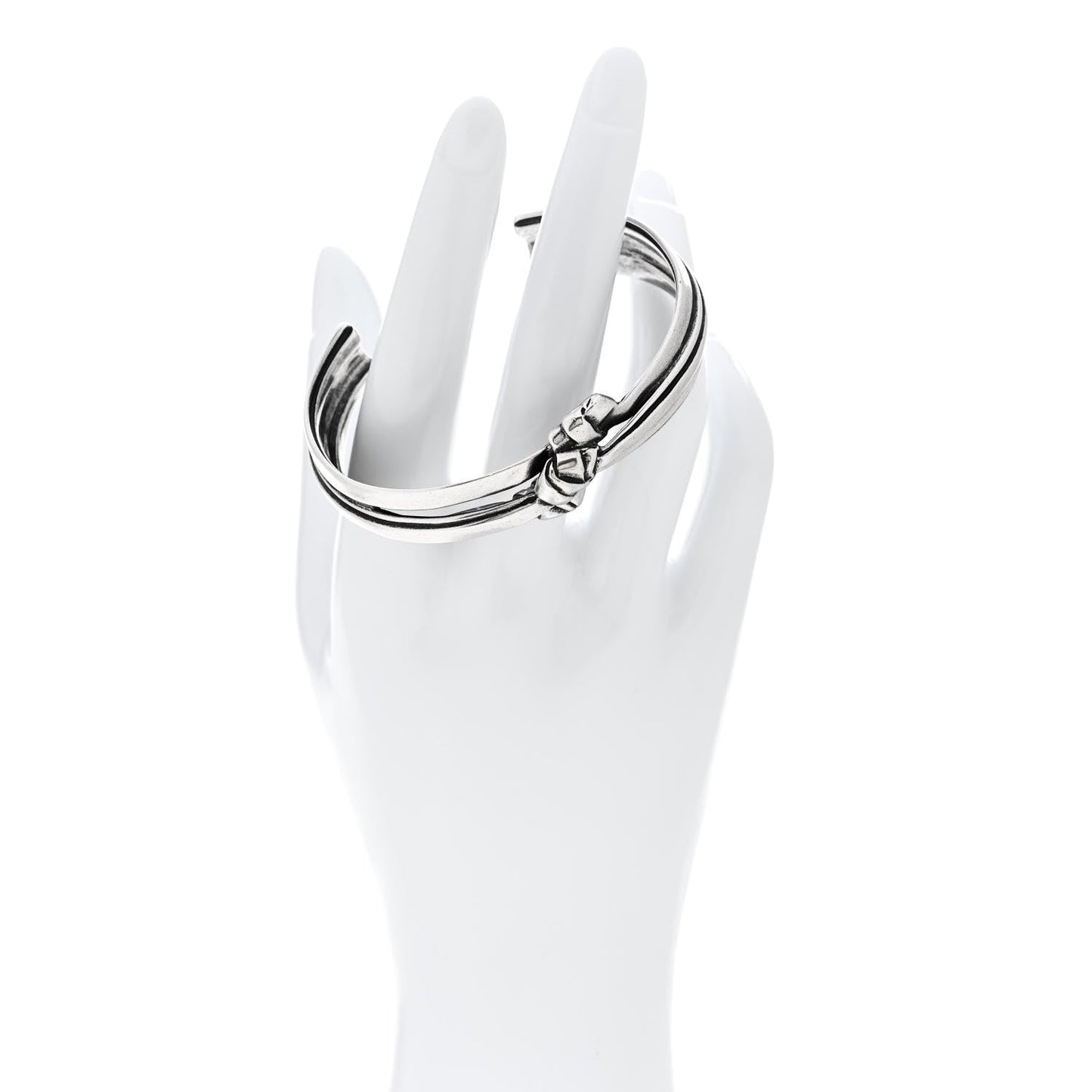 Saint Laurent Brass Knot Cuff L Silver