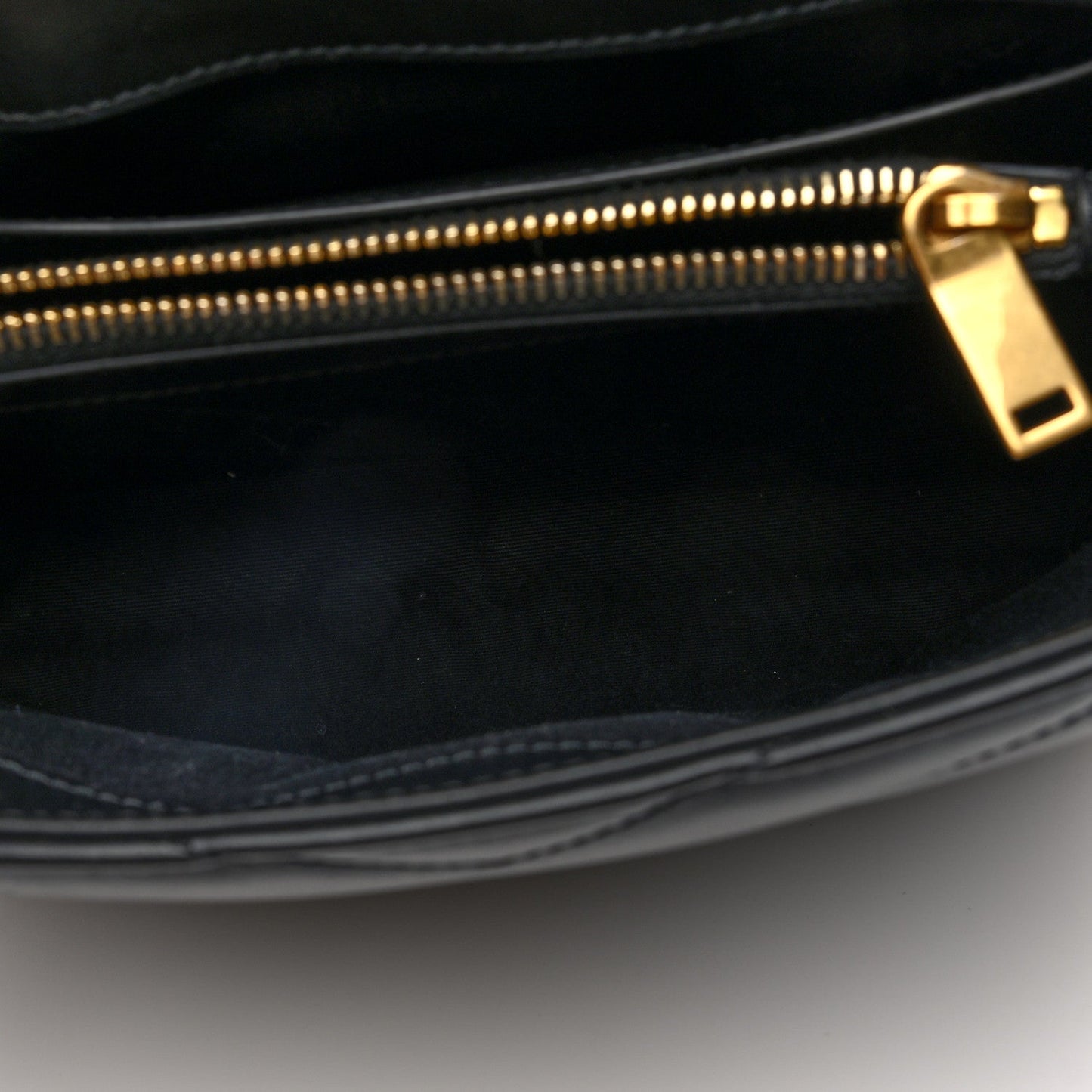 Saint Laurent Calfskin Y Quilted Monogram Small Loulou Chain Satchel Black