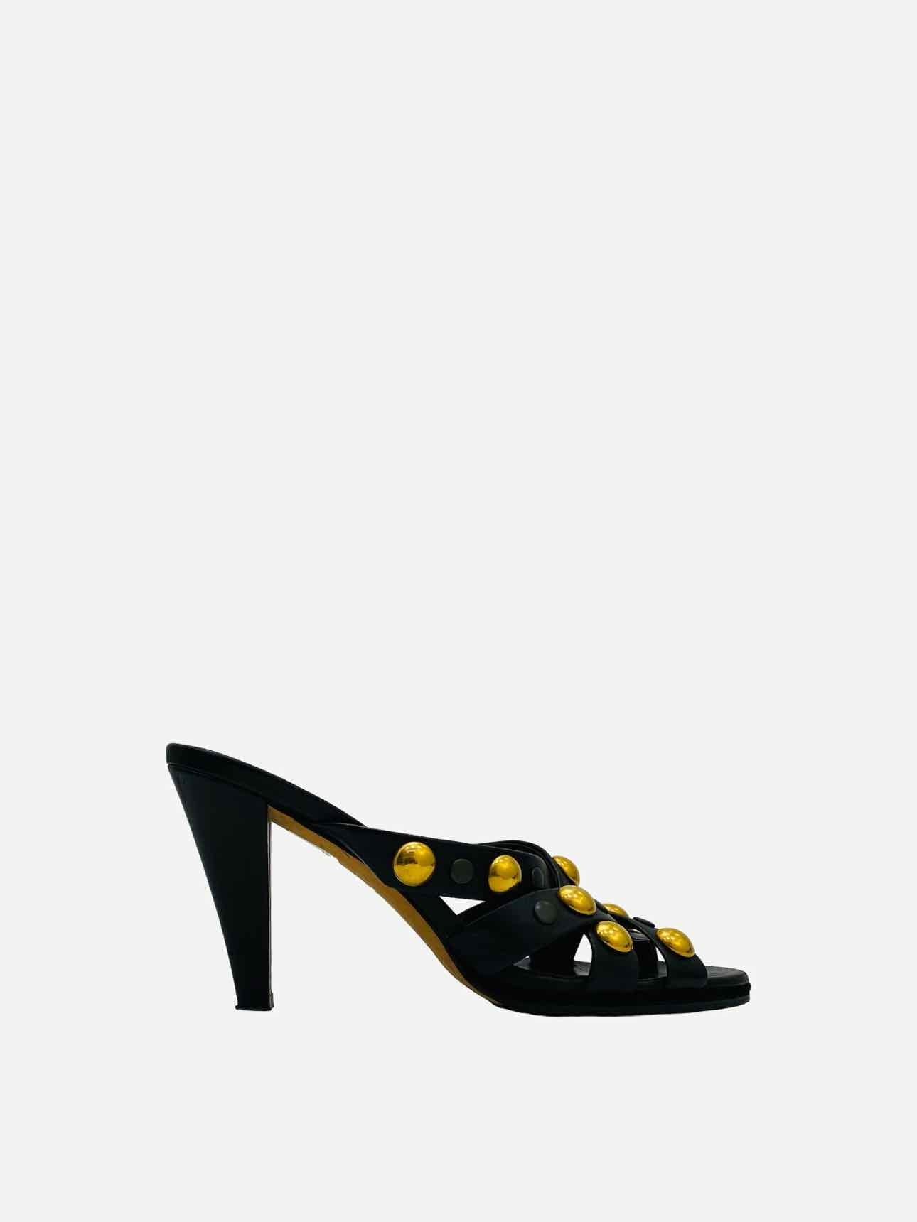 GUCCI Babouska Black w/ Gold Size EU 39.5 Mules