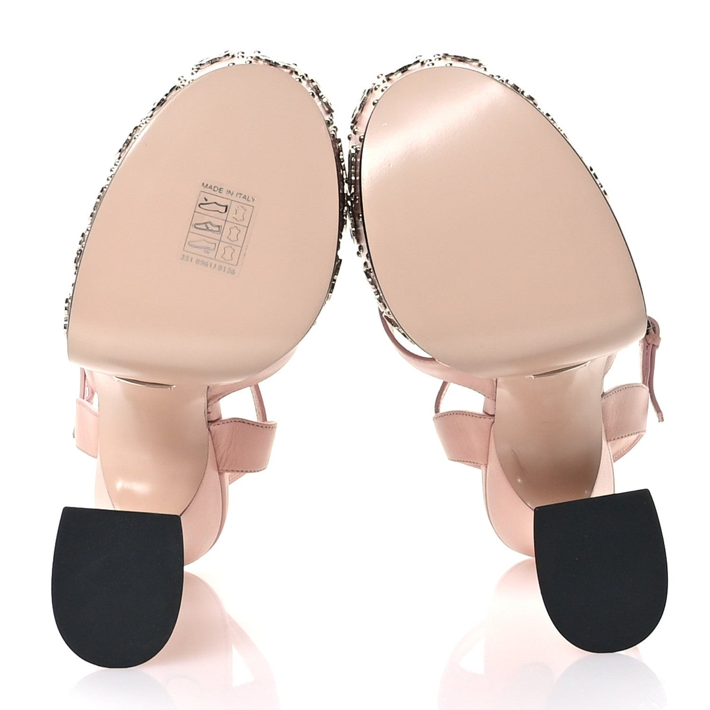 Gucci Malaga Kid Interlocking G Studs 155mm Platform Sandals 35 Perfect Pink