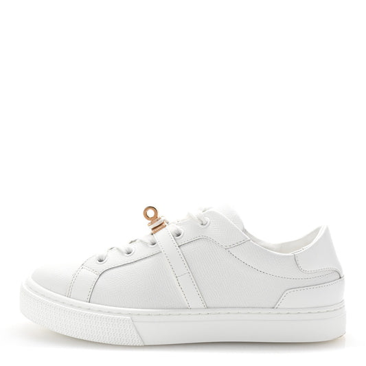 Hermes Epsom Calfskin Day Sneakers 37.5 White