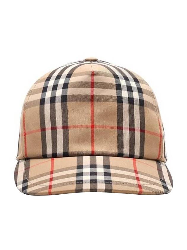 Luxury Burberry logo applique vintage check ball cap beige