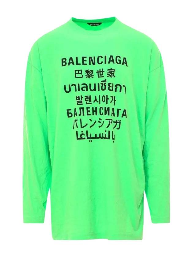 Luxury Balenciaga Trending 2026 Color Language Long-Sleeved T-Shirt Green