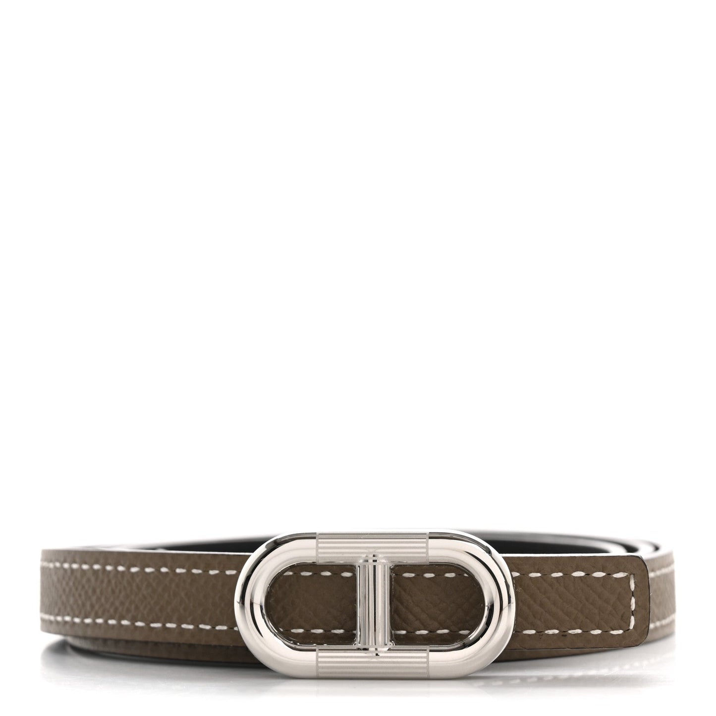 Hermes Swift Epsom 13mm Maillon H 90 36 Belt Black Etoupe