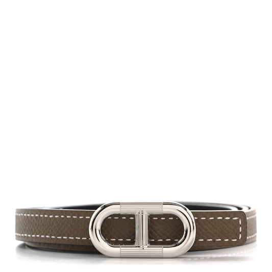 Hermes Swift Epsom 13mm Maillon H 90 36 Belt Black Etoupe