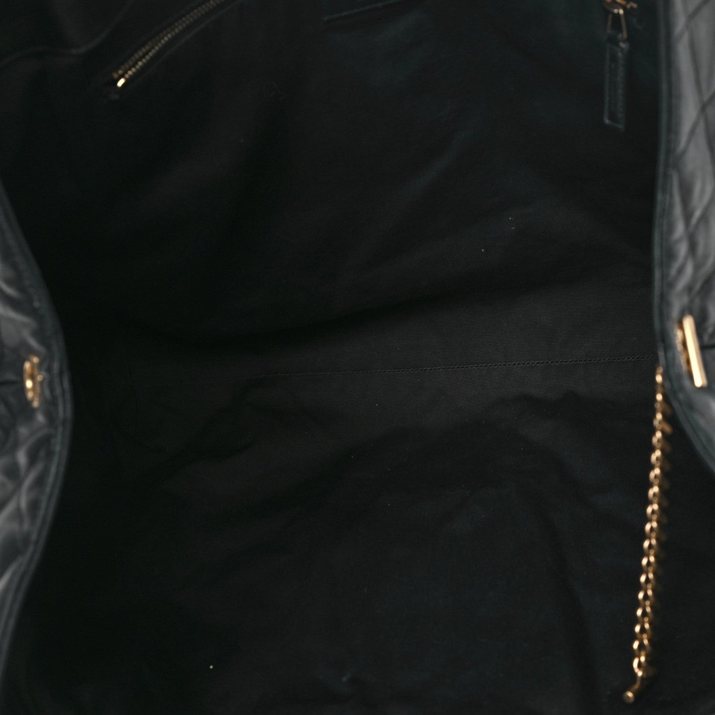 Saint Laurent Lambskin Quilted Maxi Icare Shopping Tote Black