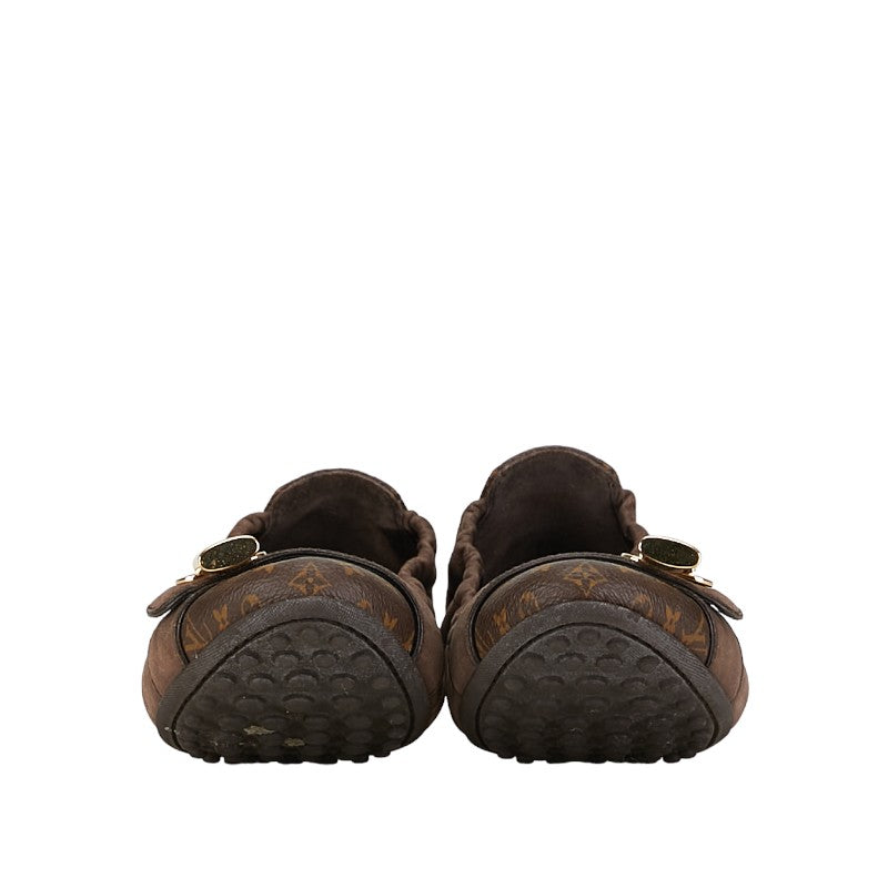 Louis Vuitton Monogram Pamps Flap Shoes Ballet Shoes Brown Leather Louis Vuitton