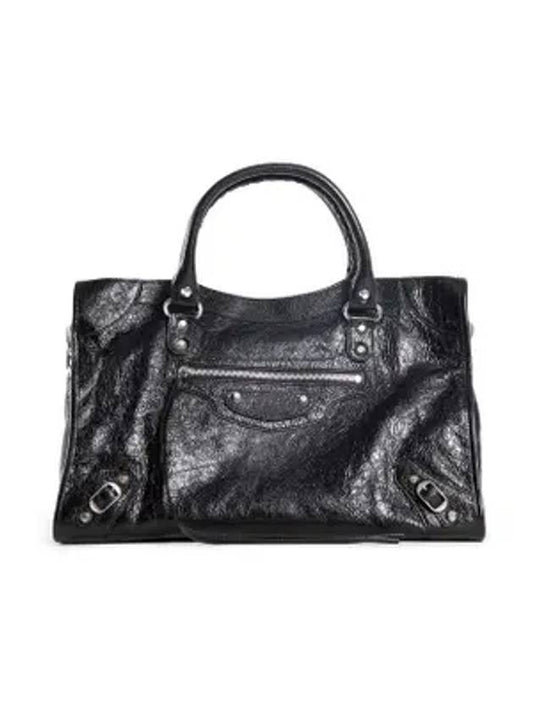 Luxury Balenciaga Trending 2026 Le City Medium Leather Tote Bag Black