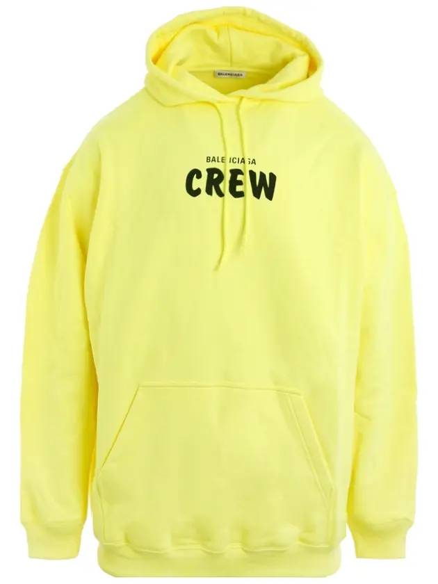Luxury Balenciaga Trending 2026 Crew Logo Print Oversized Hoodie Yellow