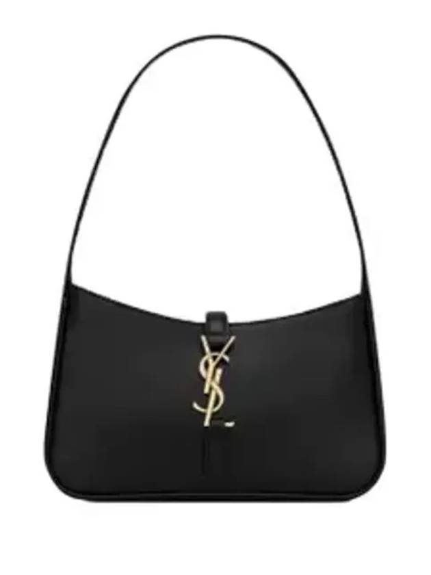 Luxury Saint Laurent Trending 2025 LE 5A 7 Small Smooth Leather Hobo Shoulder Bag Black