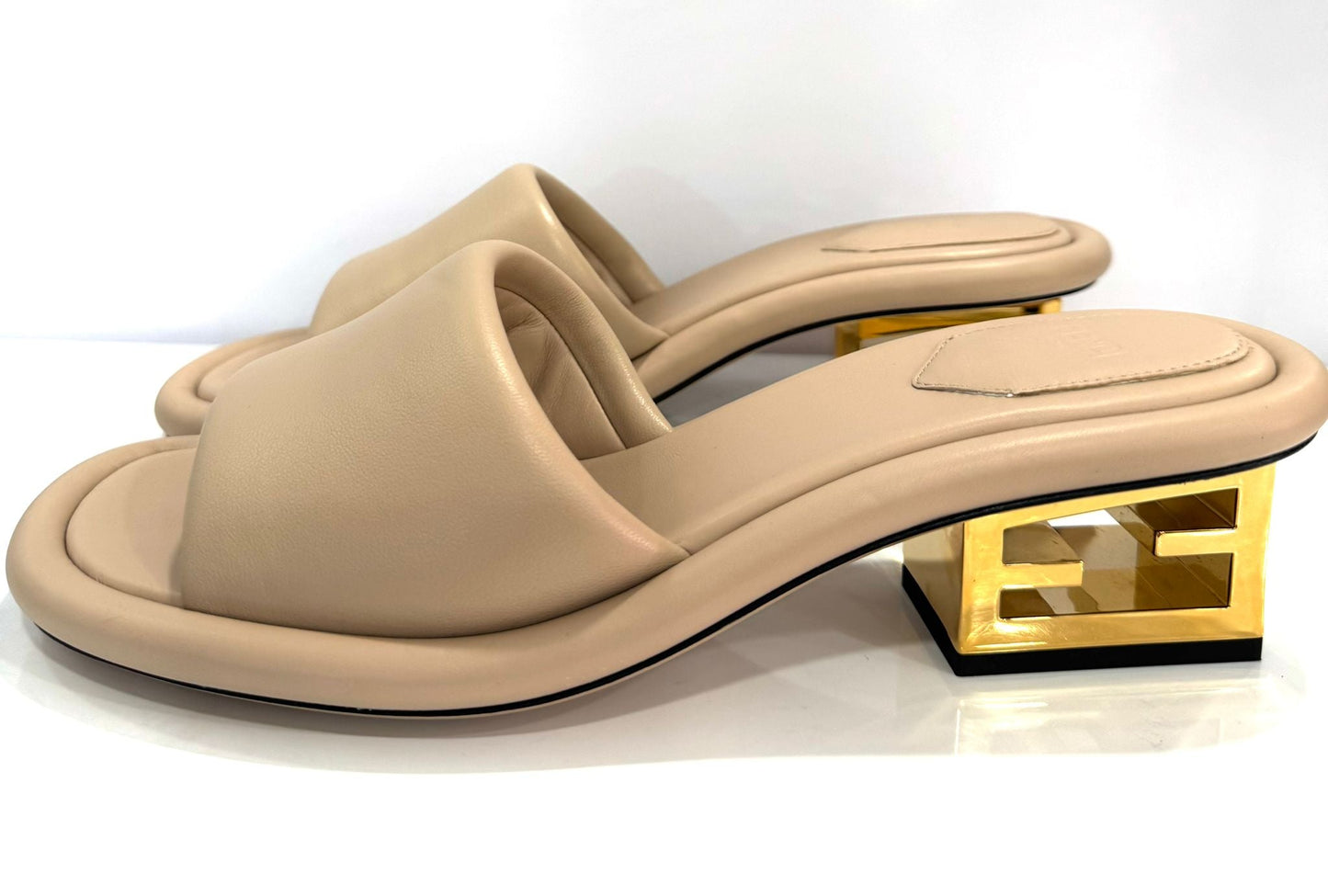 FENDI NAPPA BAGUETTE 60MM SLIDE SANDALS