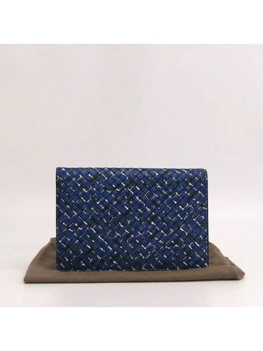 Luxury Bottega Veneta blue clutch bag