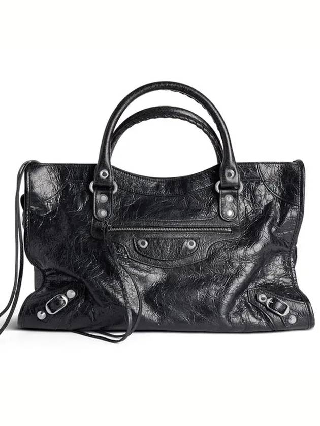 Luxury Balenciaga Trending 2026 Le City Medium Leather Tote Bag Black