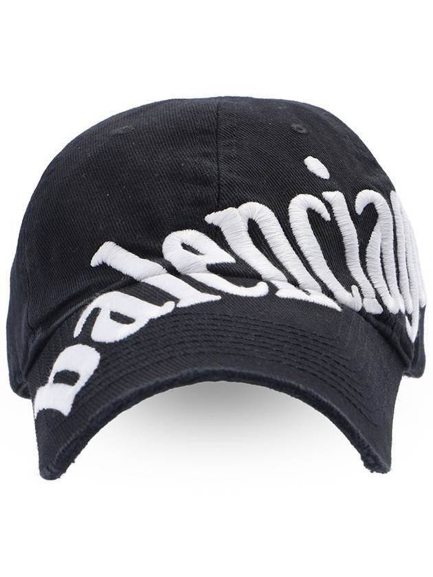 Luxury Balenciaga Trending 2026 diagonal logo ball cap black