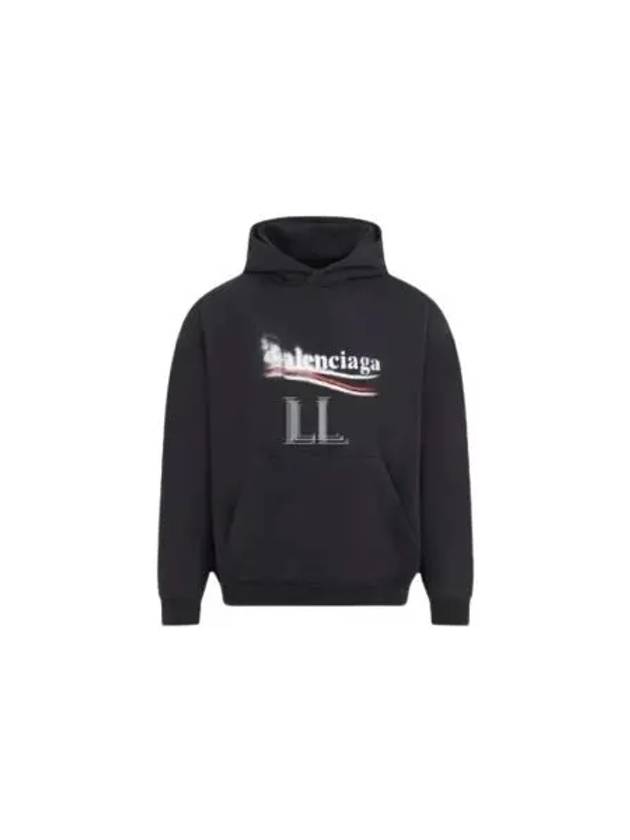 Luxury Balenciaga Trending 2026 Political Stencil Medium Fit Hoodie Black