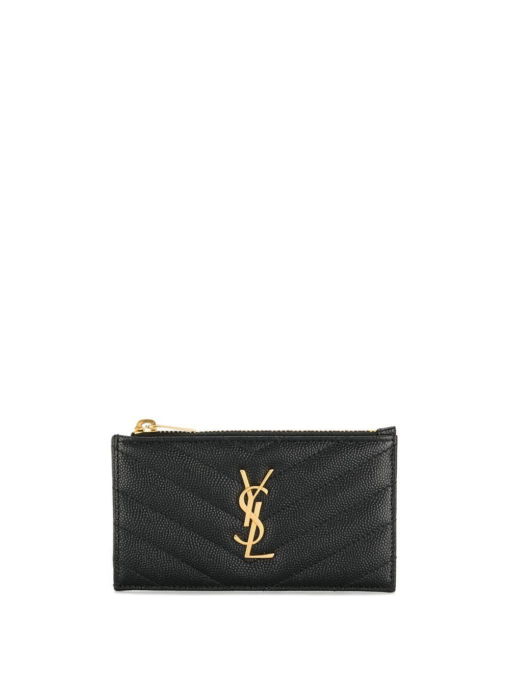 Luxury Saint Laurent Trending 2025 Women's Smooth Matelassé Leather Card Case in Nero | 607915BOW01