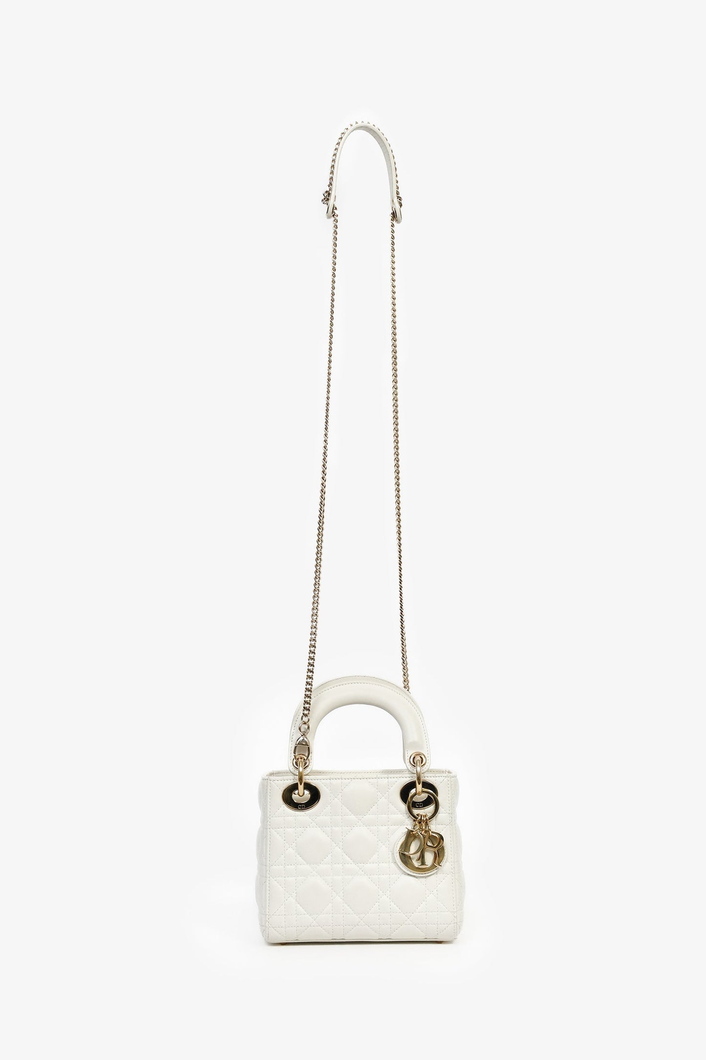 Christian Dior 2021 White Leather Mini Lady Dior