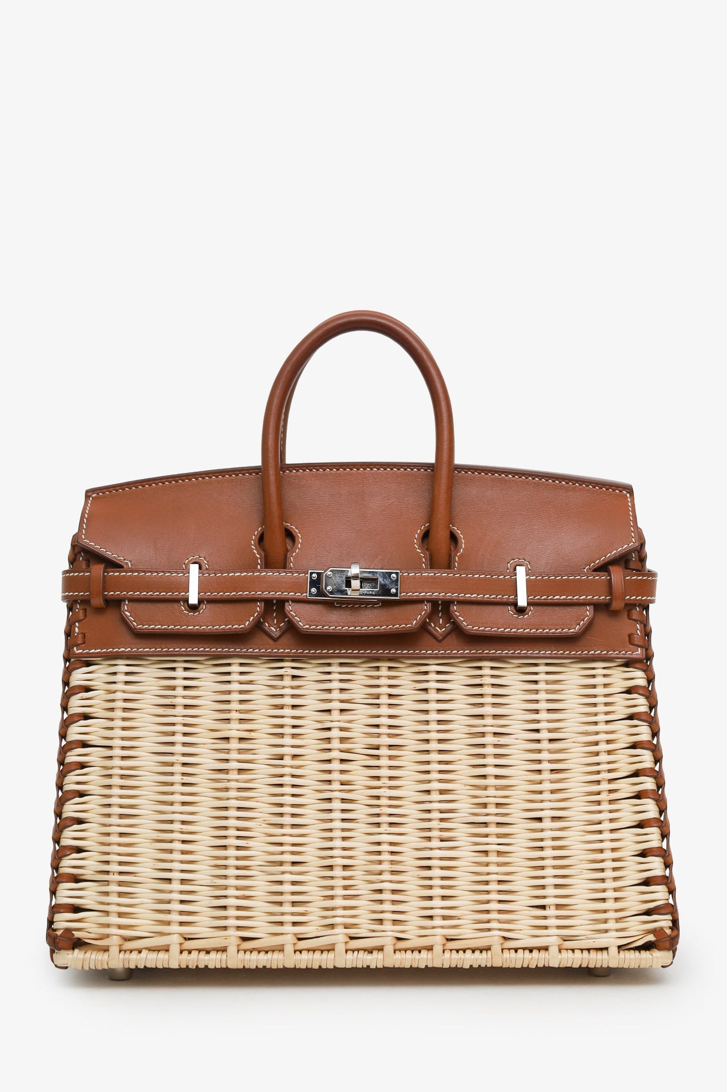 Hermès 2022 Naturel/Fauve Osier Veau Barenia Birkin Picnic 25