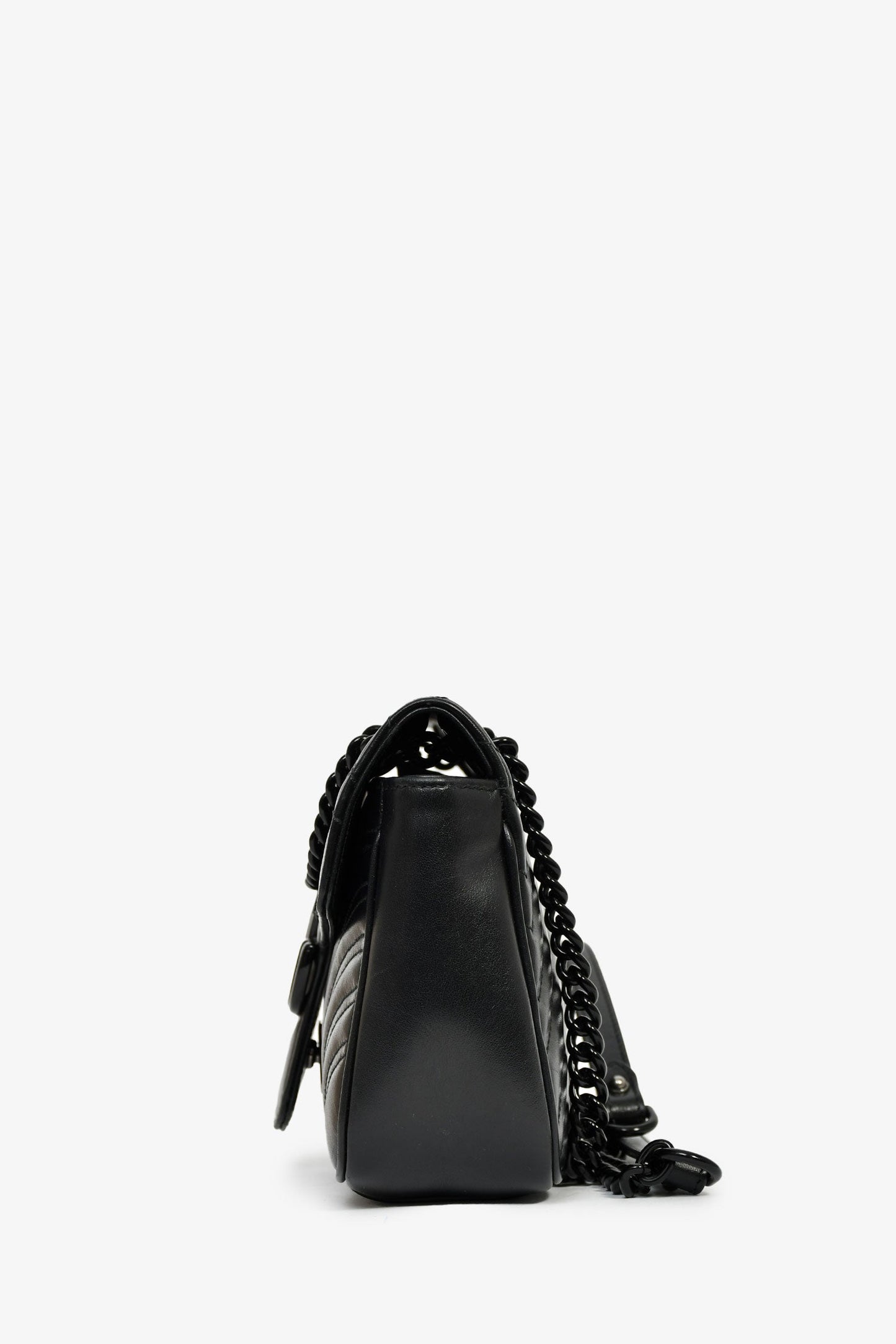 Gucci Black Leather Marmont Medium Shoulder Bag