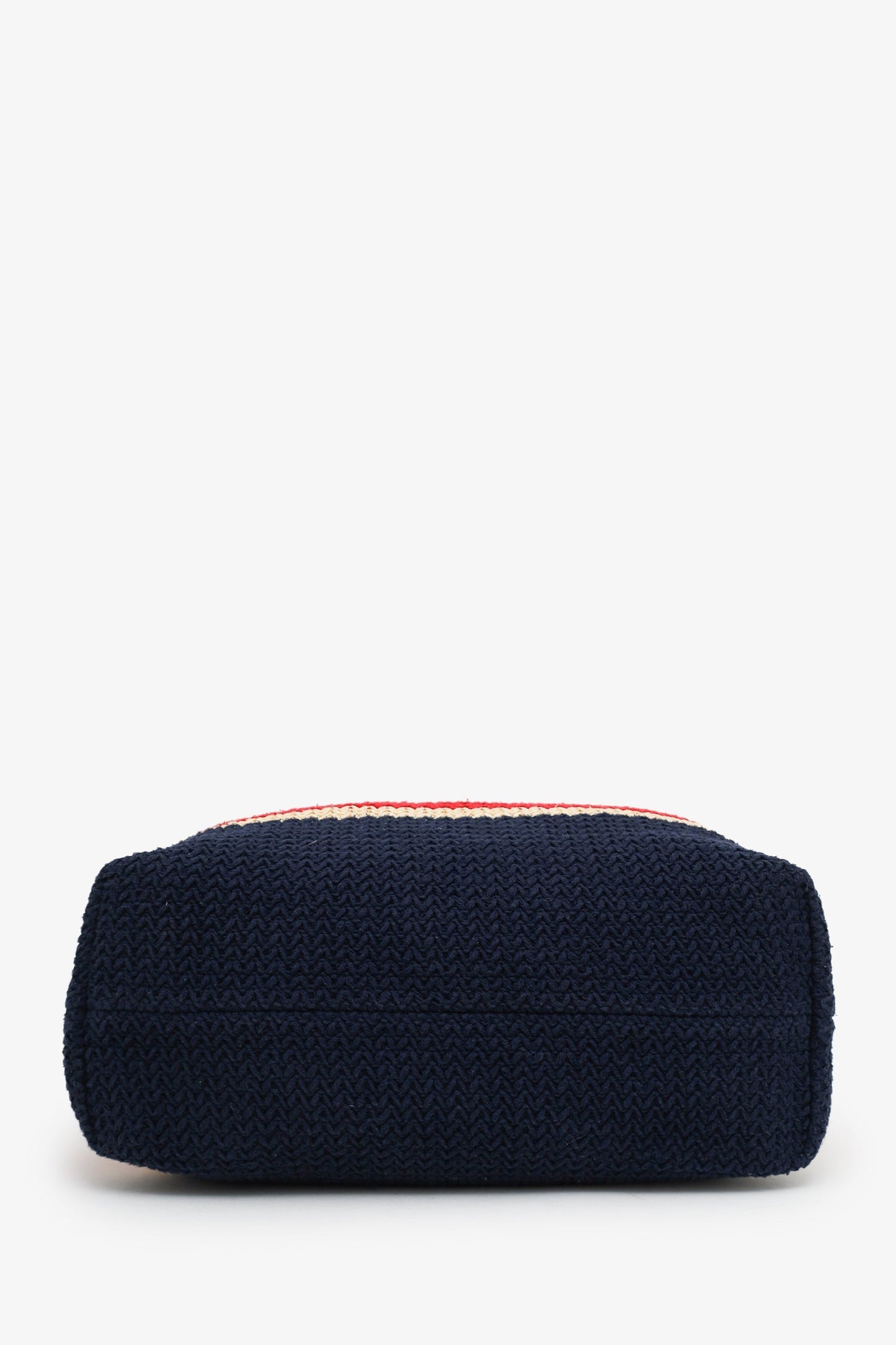 Miu Miu Canvas Knit Stripe Woven Logo-Print Tote Bag