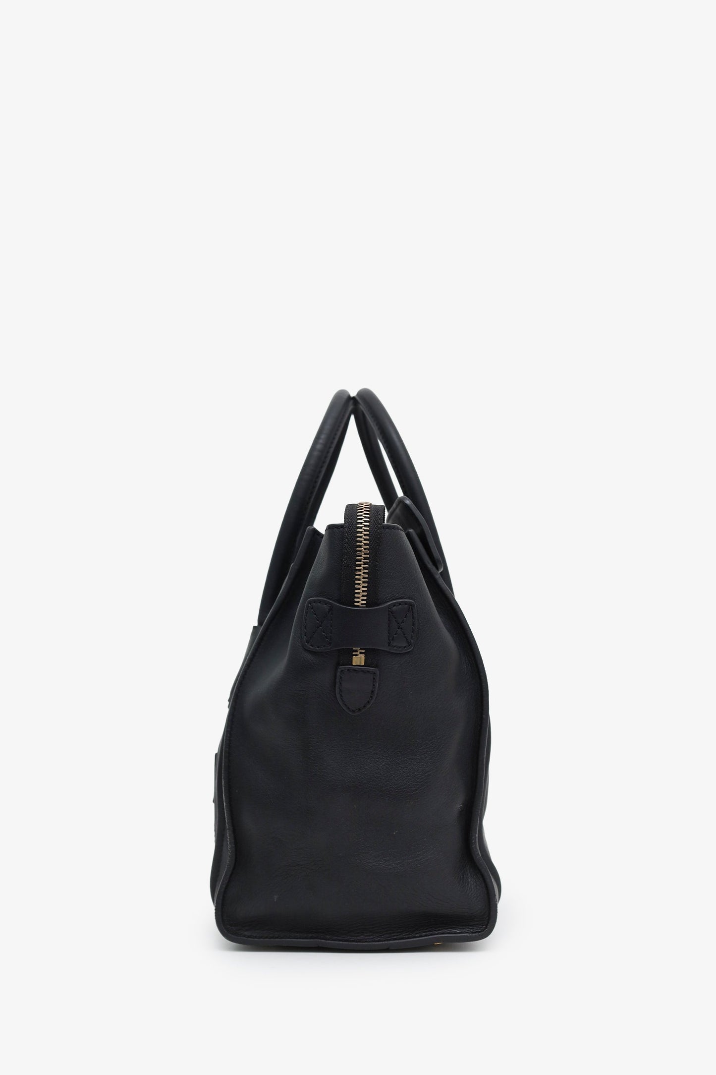Celine Black Leather Micro Luggage Tote