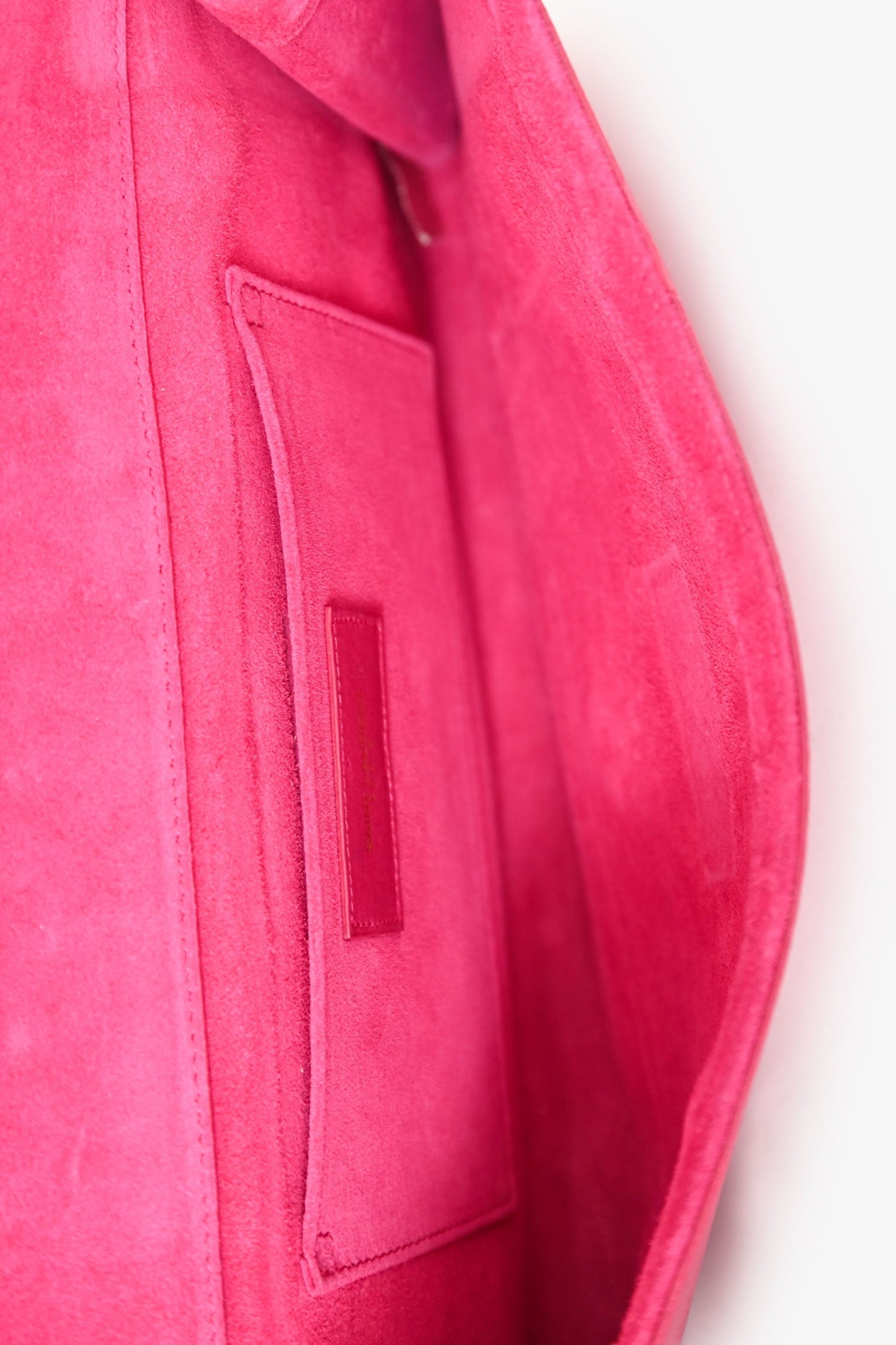 Saint Laurent 2020 Hot Pink Leather Ligne Clutch