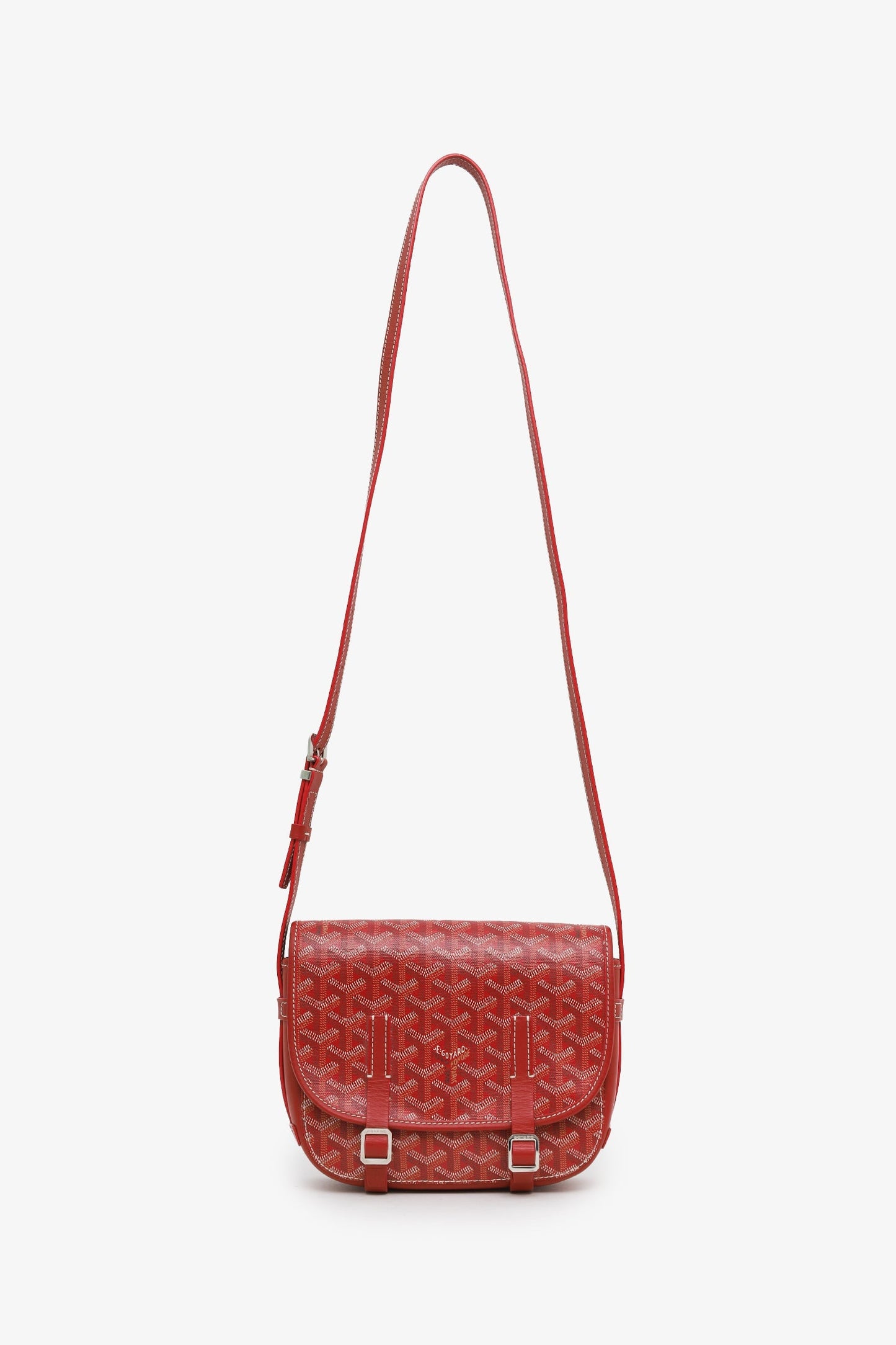 Goyard Red Goyardine Belvedere PM Messenger Bag