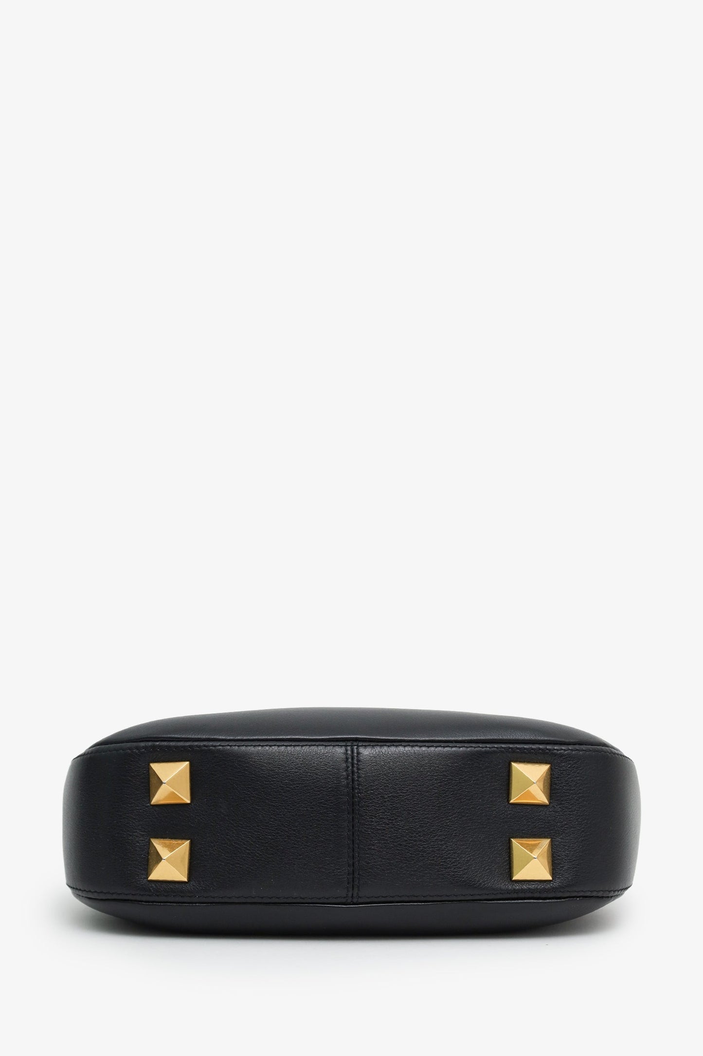 Valentino Black Leather Roman Stud Small Shoulder Bag