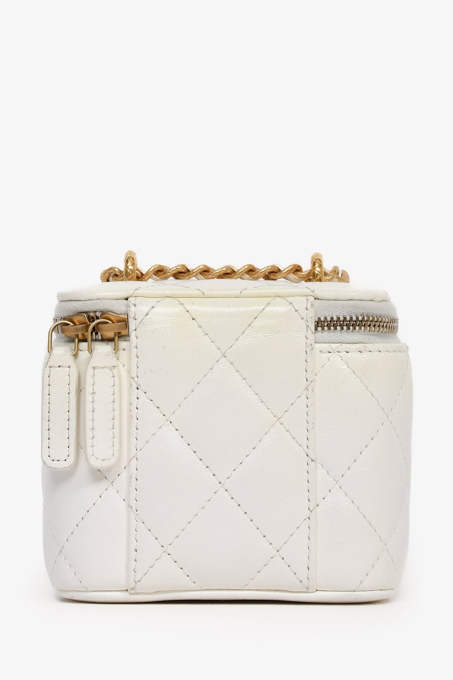 Chanel™ 2022 White Lambskin Mini Vanity On Chain