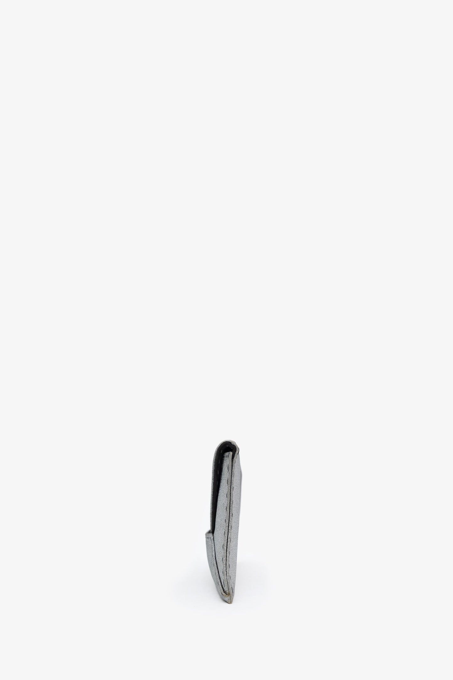 VBH Silver Metallic Glitter Manila Stretch Sparkle Clutch Bag