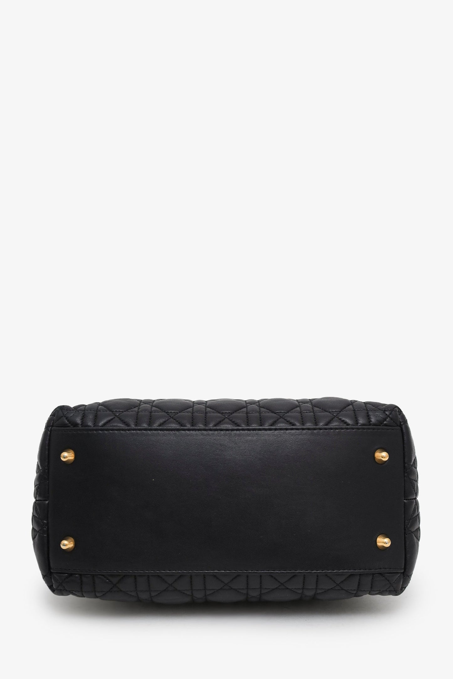 Christian Dior 2009 Black Quilted Soft Leather Lady Dior Tote