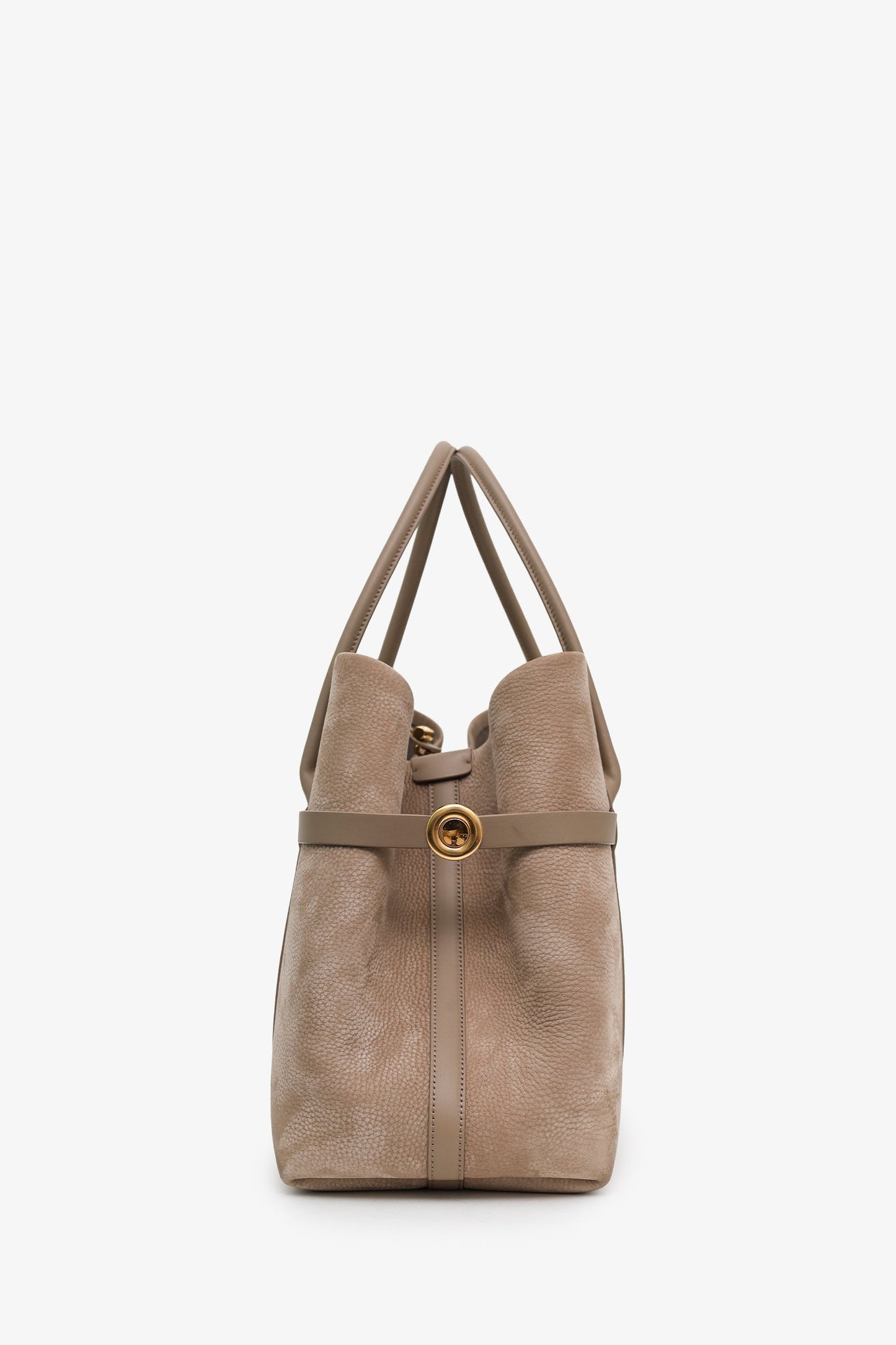 Loro Piana Taupe Calfskin Ghiera Shopper Large Tote