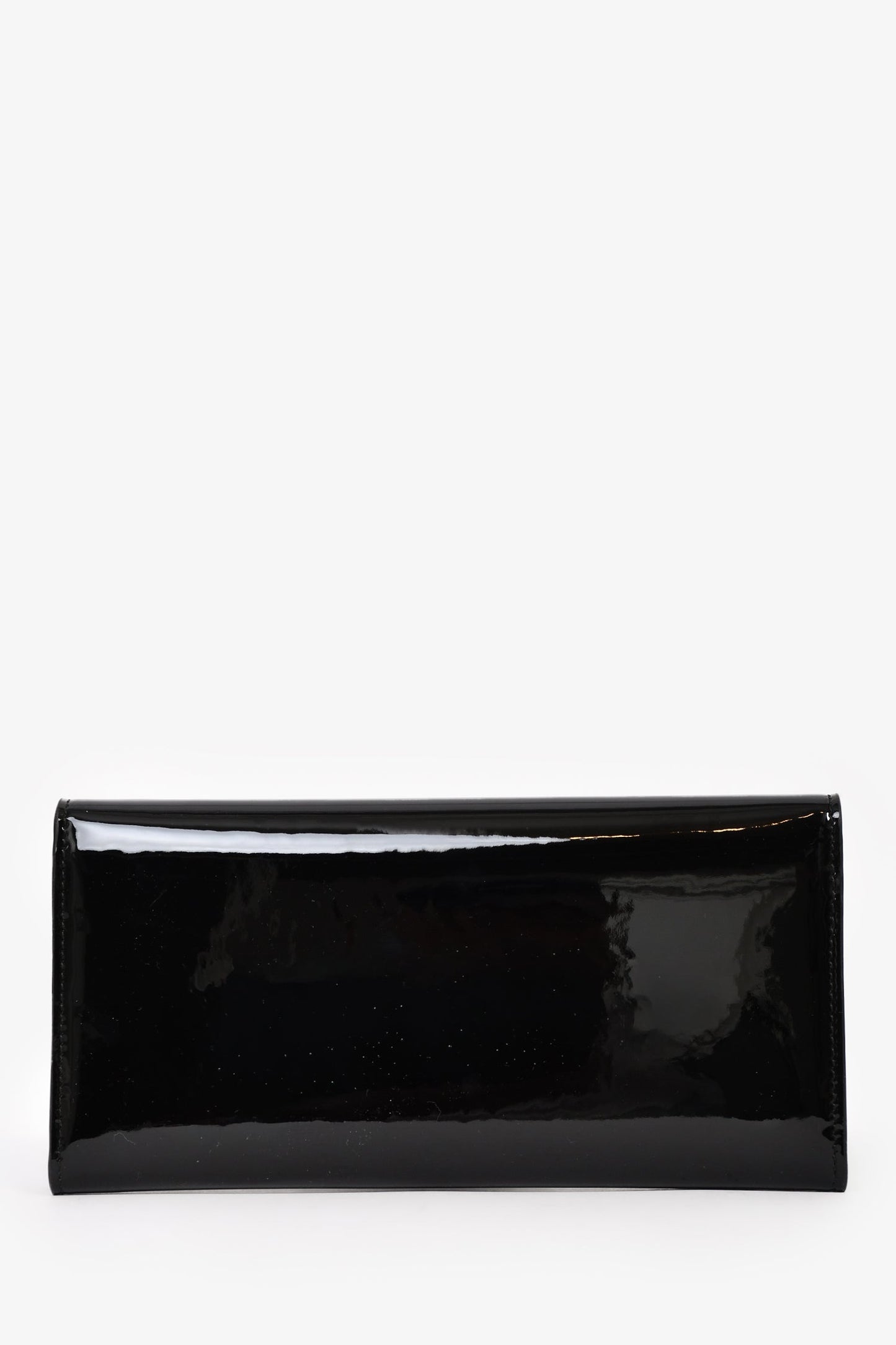Jimmy Choo Black Patent Leather Milla Wallet on Chain