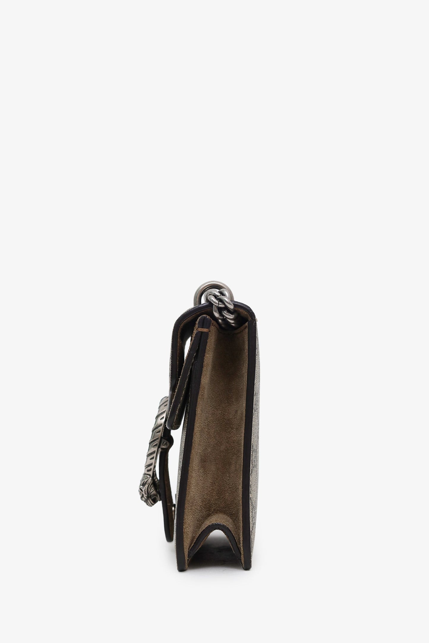 Gucci Beige Canvas Leather Mini Dionysus Chain Shoulder Bag
