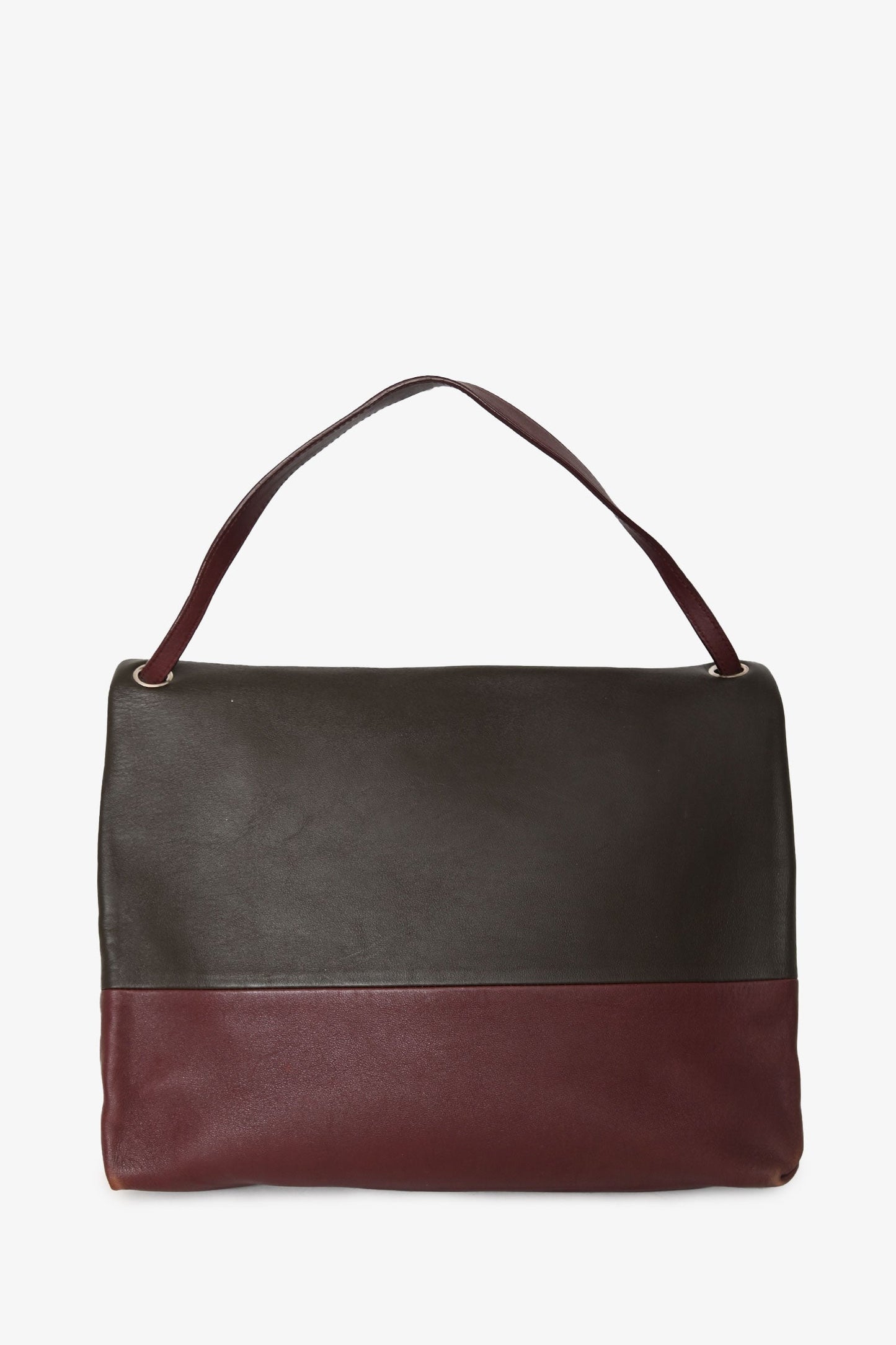 Celine Brown/Burgundy Leather All Soft Bag