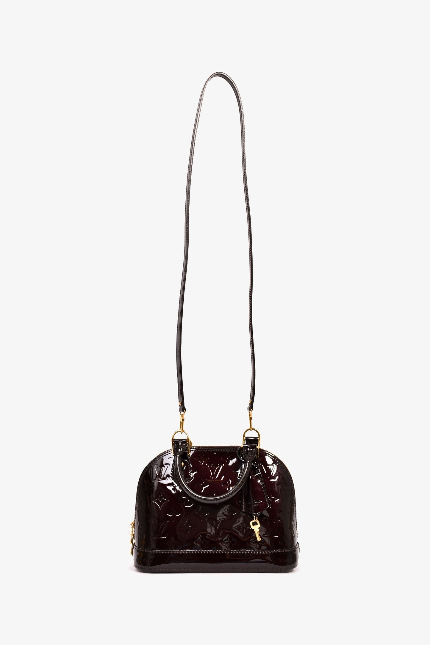 Louis Vuitton Burgundy Monogram Vernis Alma BB Top Handle