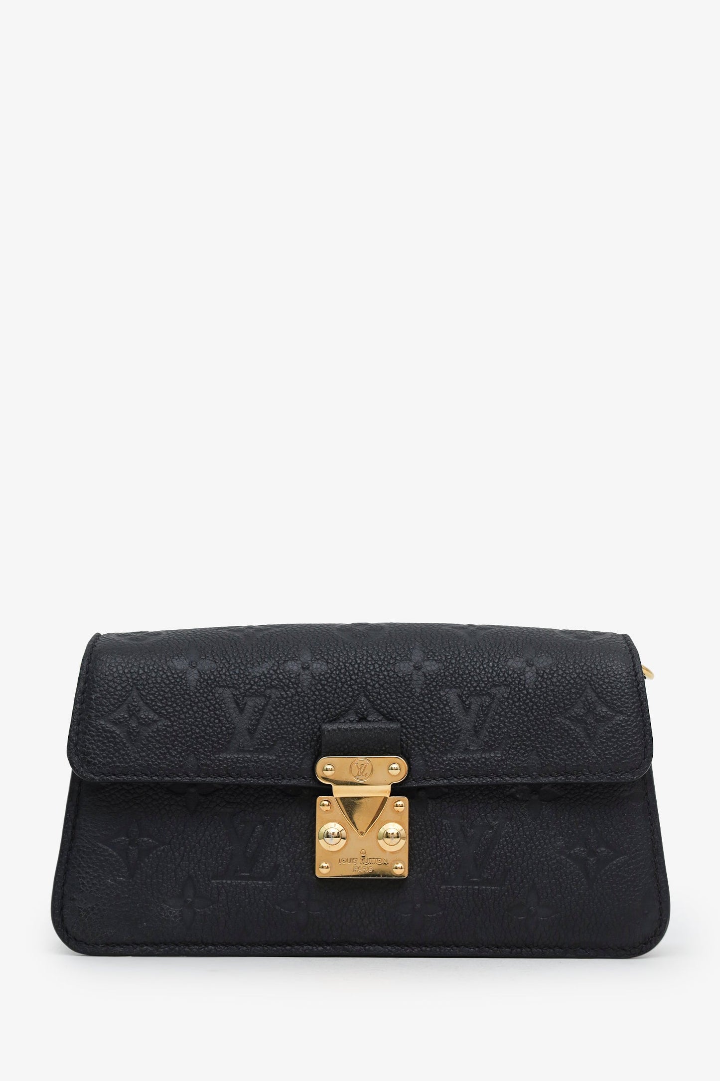 Louis Vuitton Black Empreinte Leather Monogram Metis Wallet on Chain