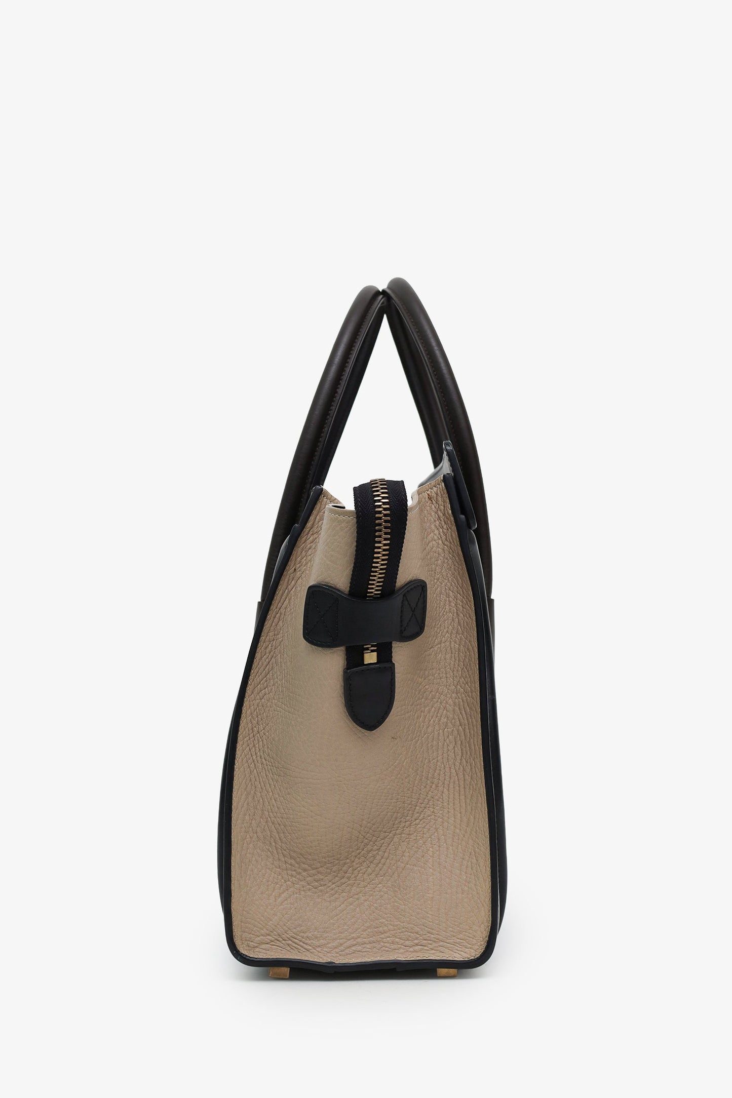 Celine Blue/Black/Beige Leather Micro Luggage Tote