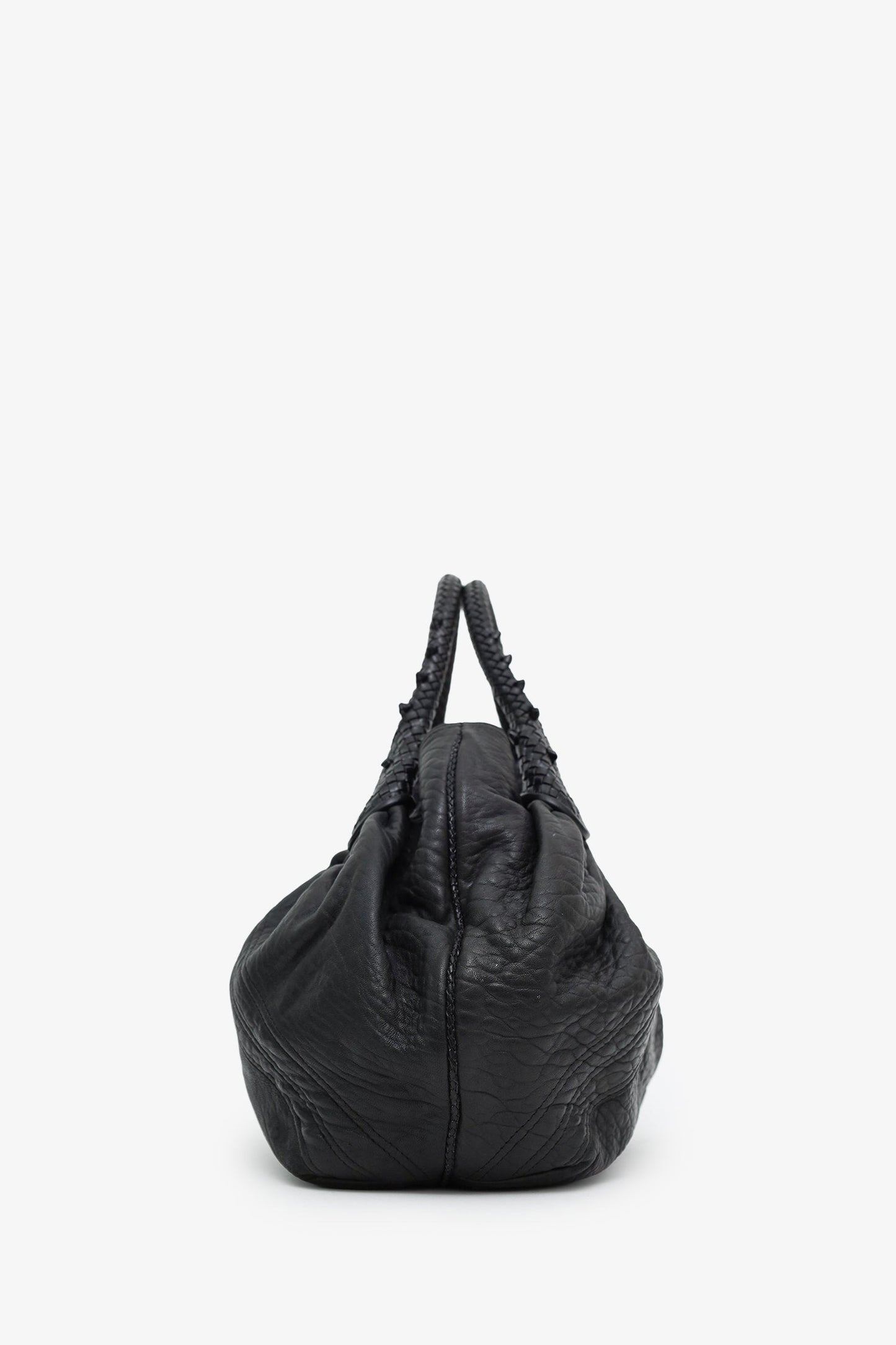Fendi Vintage Black Leather Spy Hobo Bag