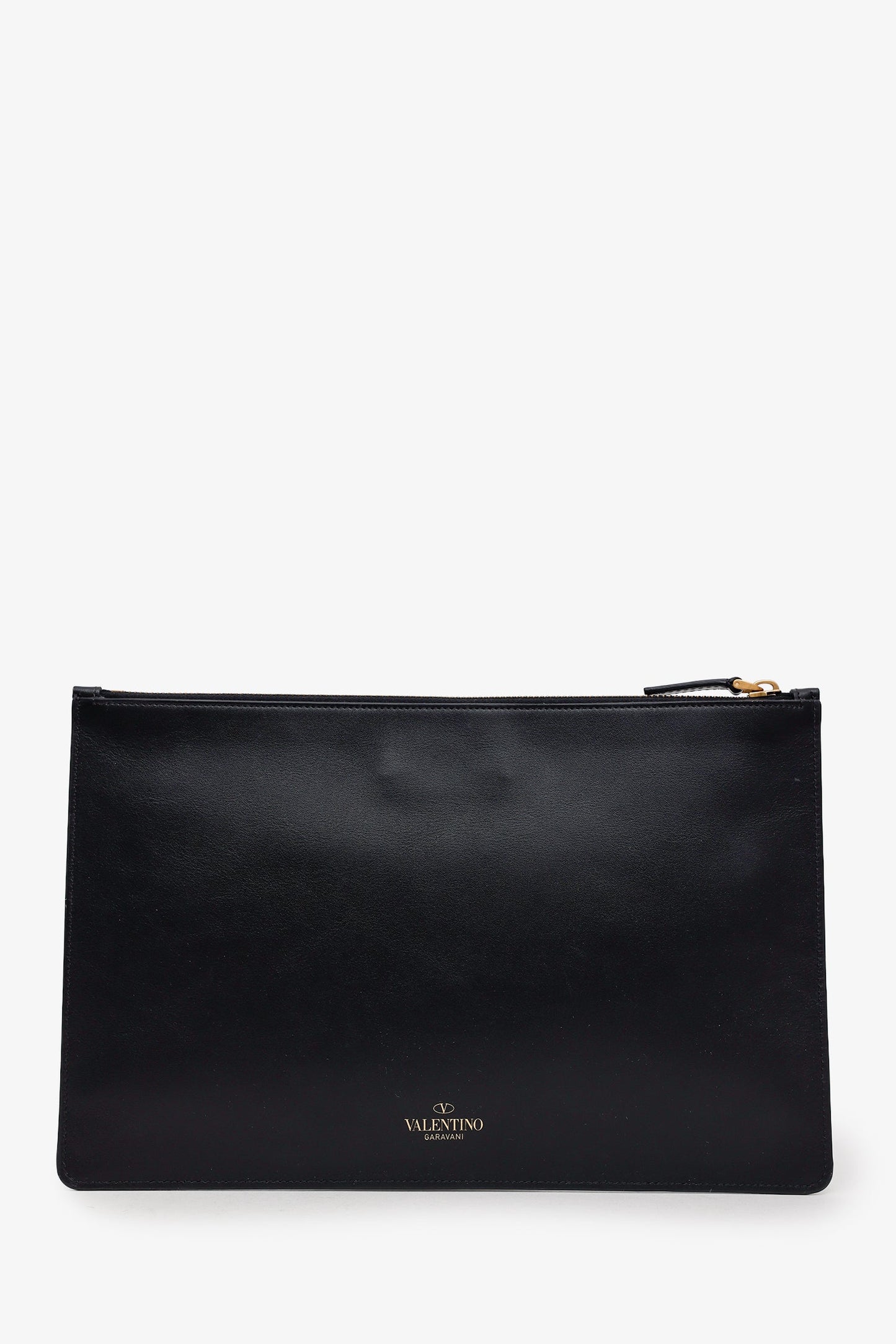 Valentino x Undercover Black Leather Graphic Print Pouch