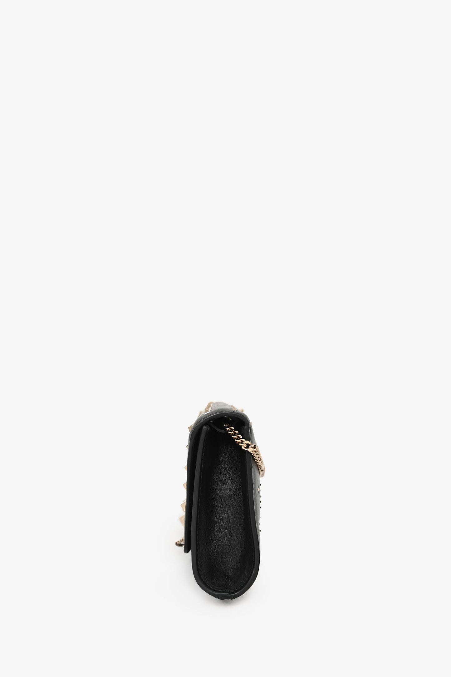 Valentino Black Leather Rockstud All Over Demilune Crossbody