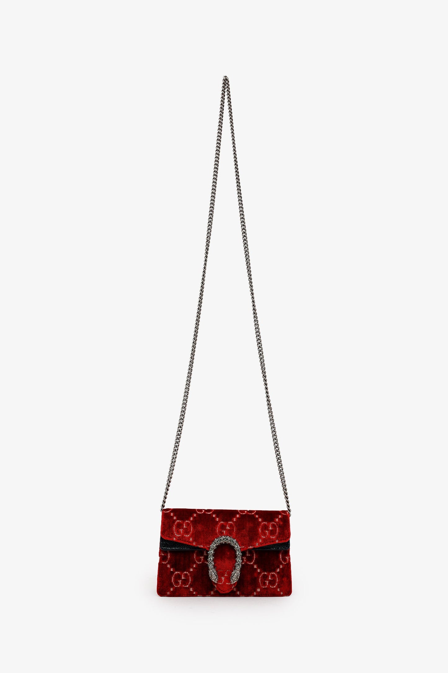Red Suede GG Dionysus Super Mini Bag
