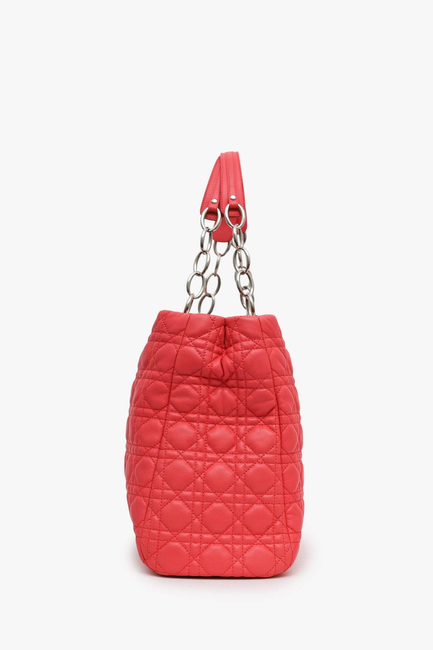 Christian Dior 2012 Pink Cannage Lambskin Leather Dior Soft Shopping Tote Bag